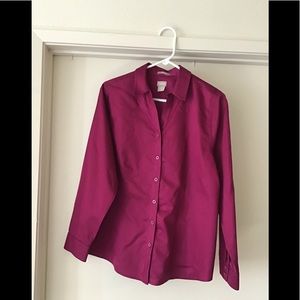 Chico’s Beautiful burgundy blouse new without tags size 10 ( Chicos size 1 )